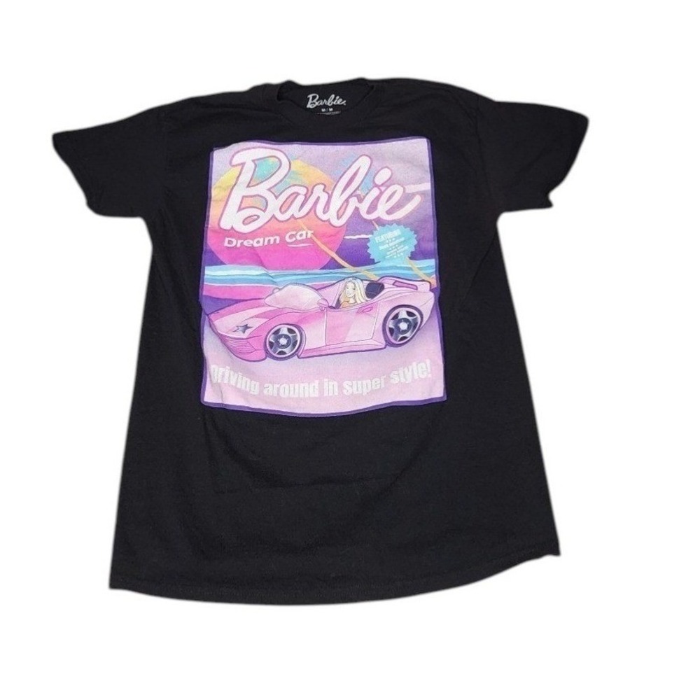 Barbie Dream Car Graphic T-Shirt Girls M 100% Cotton Retro Y2K Tee